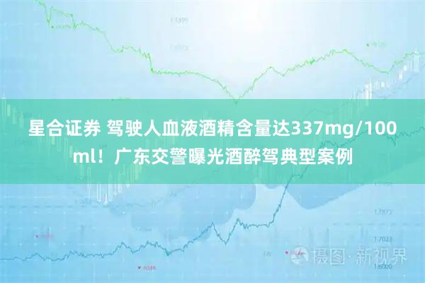 星合证券 驾驶人血液酒精含量达337mg/100ml！广东交警曝光酒醉驾典型案例